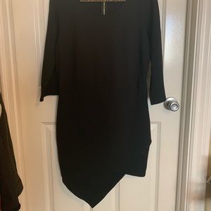 Black asymmetrical cocktail dress